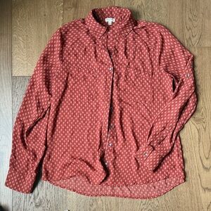 Lily White Rust Pattern Shirt